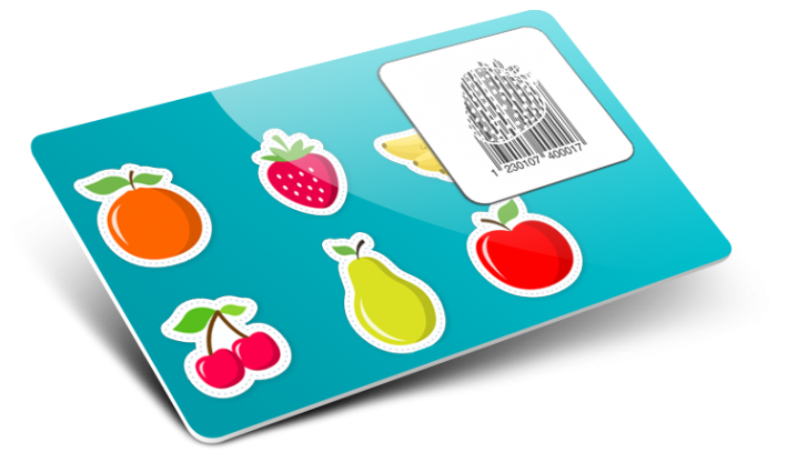 cardfacile un codice a barre con forma di fragola